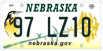 NE license plate 97LZ10