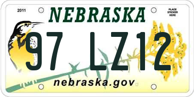 NE license plate 97LZ12