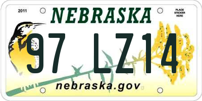 NE license plate 97LZ14