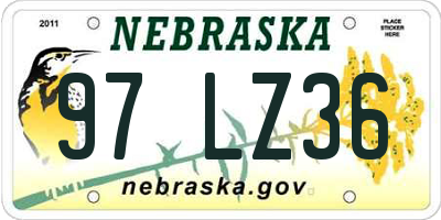 NE license plate 97LZ36