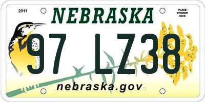 NE license plate 97LZ38