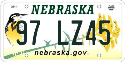 NE license plate 97LZ45