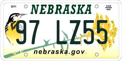 NE license plate 97LZ55