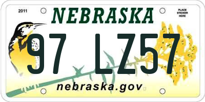NE license plate 97LZ57
