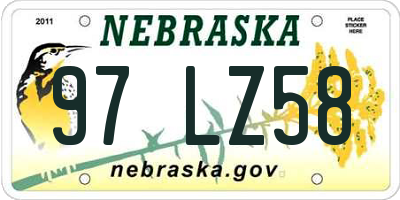 NE license plate 97LZ58