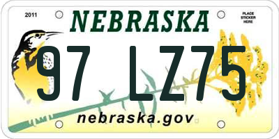 NE license plate 97LZ75