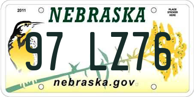 NE license plate 97LZ76