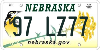 NE license plate 97LZ77