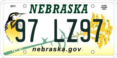 NE license plate 97LZ97