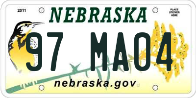 NE license plate 97MA04