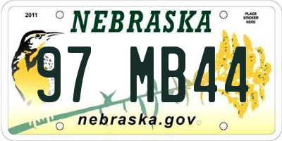 NE license plate 97MB44