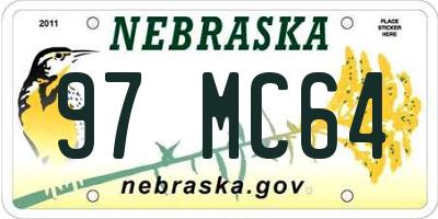 NE license plate 97MC64