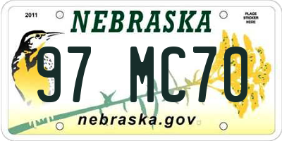 NE license plate 97MC70