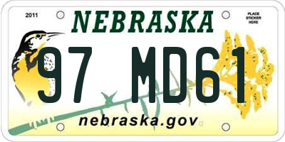 NE license plate 97MD61