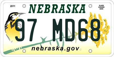 NE license plate 97MD68