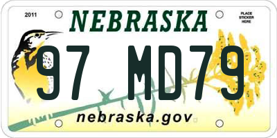 NE license plate 97MD79