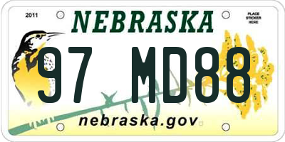 NE license plate 97MD88