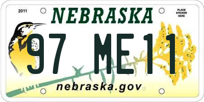 NE license plate 97ME11