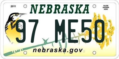 NE license plate 97ME50
