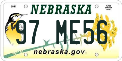 NE license plate 97ME56