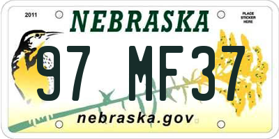 NE license plate 97MF37