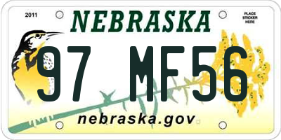 NE license plate 97MF56