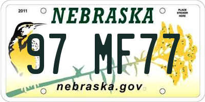 NE license plate 97MF77