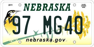 NE license plate 97MG40