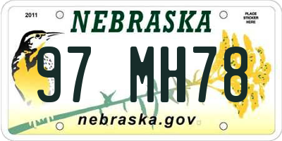NE license plate 97MH78