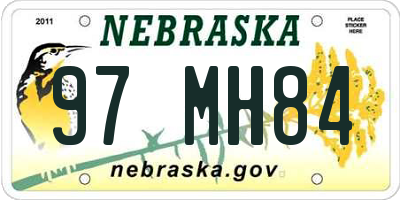 NE license plate 97MH84