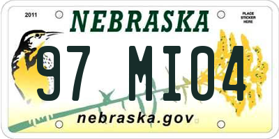 NE license plate 97MI04