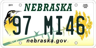 NE license plate 97MI46