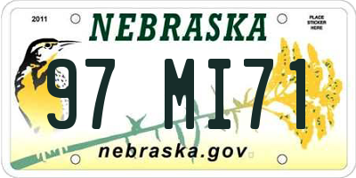 NE license plate 97MI71
