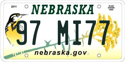NE license plate 97MI77