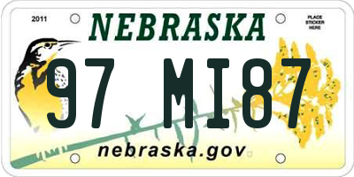 NE license plate 97MI87