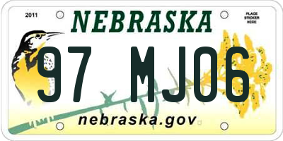 NE license plate 97MJ06