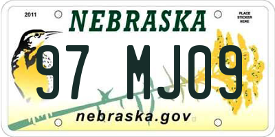 NE license plate 97MJ09