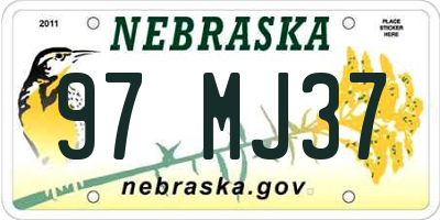 NE license plate 97MJ37