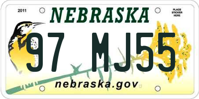 NE license plate 97MJ55