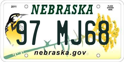 NE license plate 97MJ68