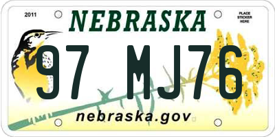 NE license plate 97MJ76