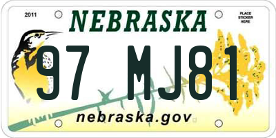 NE license plate 97MJ81