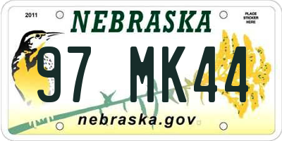 NE license plate 97MK44