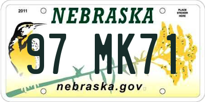 NE license plate 97MK71