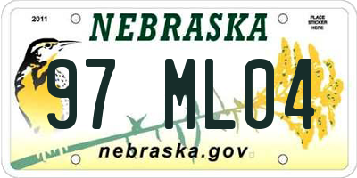 NE license plate 97ML04