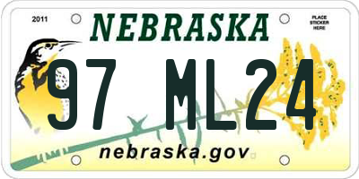 NE license plate 97ML24