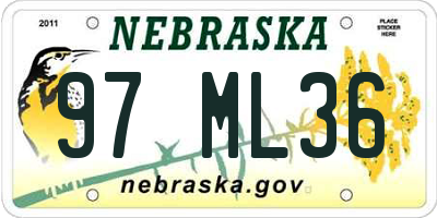 NE license plate 97ML36