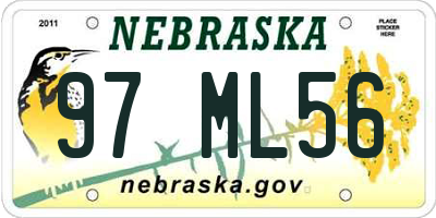 NE license plate 97ML56