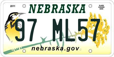 NE license plate 97ML57