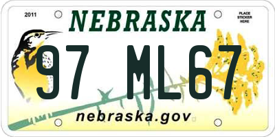 NE license plate 97ML67